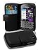 Produktbild Cadorabo Hülle für Blackberry Q10 - Hülle in OXID SCHWARZ – Handyhülle mit Kartenfach aus struktriertem Kunstleder - Case Cover Schutzhülle Etui Tasche Book Klapp Style