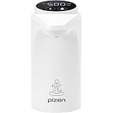 Pizen Flow Şarjlı Otomatik Damacana Su Pompası TDS &Ouml;l&ccedil;er 250ml 500ml 1L 2L &Ouml;l&ccedil;&uuml; &Ouml;zellikli Beyaz