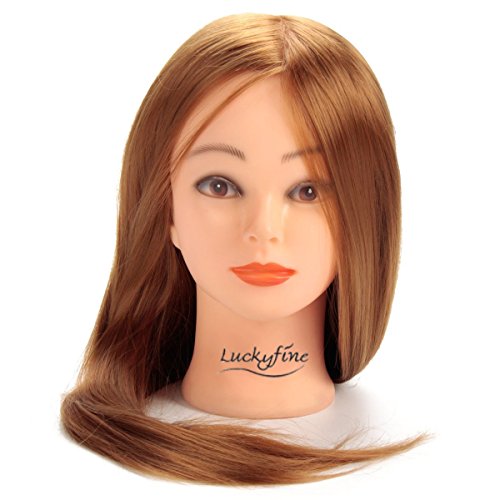 übungskopf friseur LuckyFine 24“ synthetische haare / frisierkopf / frisierkopf mit langen haaren / friseur übungsköpfe / frisierkopf übungskopf /mit langen haaren Übungskopf Friseurkopf Ausbildung Kopf mit Halter - 2
