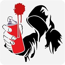 Banksy Barcode Roboter Malschablone 30x30 Cm – PET Kunststoff Schablone Für Graffiti & DIY Projekte