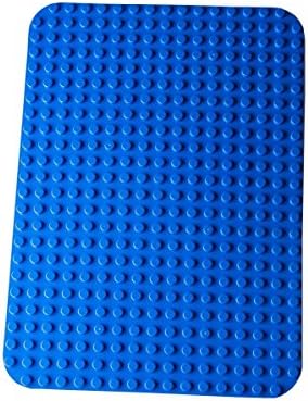 Large Block Building Baseplate Blue, 20 inches x 10 inches by The Wacky Warehouse (32 x 16 Studs) (blue)