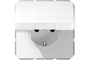 Jung simple Insert Prise 2P+T avec clapet blanc-alpin CD1520BFKLWW