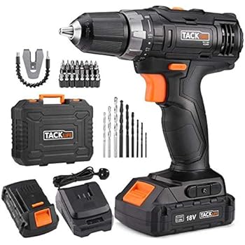 Perceuse-visseuse Sans Fil 16.8V Brushless - 65 Nm - 2 Batteries 2.0Ah - 28 Accessoires - Pour Bricolage Maison & Pro