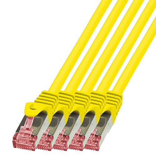 BIGtec – 5 Stück – 0,15m Netzwerkkabel Patchkabel Ethernet LAN DSL Patch Kabel Gigabit weiß ( 2x RJ-45 Anschluß , CAT6 , doppelt geschirmt ) 0,15 Meter - 7