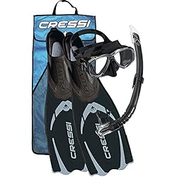 Cressi Pluma - Pack de snorkel unisex, color negro/gris, talla 43/44