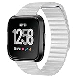 Modaworld Uhrenarmbänder für Fitbit Versa Ersatband, Mode Lederarmband Soft Magnetische Schleife Armband Armband Uhrenarmband