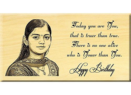 Happy Birthday Unique Best Personalized Gift on Maple Wood(7x4inches)