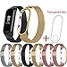 Produktbild Altsommer für Xiaomi Mi Band 3 Milanese Magnetic Edelstahl Armband mit Metallrahmen+HD Schutzfilm, Edelstahl Mesh Milanese Magnet Armband Replacement für Damen Herren,170-180mm (Coffee)