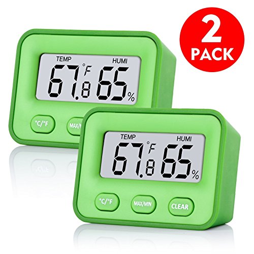 [Neuester Entwurf] 2 Stück Senbowe Thermo-Hygrometer Digital-Innenfeuchtigkeits-Monitor-Hygrometer-Innenraum-Thermometer Fahrenheit oder Celsius-Temperatur-Messgerät-Feuchtigkeit