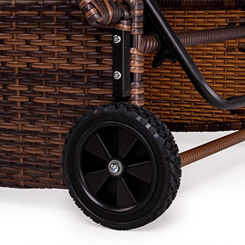 Polyrattan Sonnenliege Gartenliege Gartenmöbel Rattanmöbel inkl. Kissen und Auflage 210 x 80 x 33 cm Braun - 7