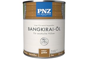 ‎PNZ PNZ Bangkirai Öl - für Außen | Nachhaltig hergestellt mit regionalen Rohstoffen | Made in Germany | passend für Holzdeck, Holz-Terrasse, GartenMöbel, Gartenhaus, Zaun, Gebinde:5L, Farbe:bangkirai naturgetönt