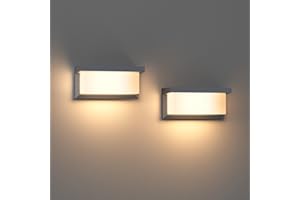 Klighten 2 lampade da parete per esterni, attacco E27, IP65, potenza massima 60 W, lampade da parete adatte per interni ed esterni, terrazza, antracite (senza lampadina)