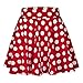 Produktbild LANSKIRT Karneval Kostüm Fasching Damen Tellerrock 50er Retro Petticoat Knielange Punktdruck Ballett Tutu Rock Mit Tüll Tanz Kurz Röcke für Party Rockabilly Kleid Baumarkt Zubehör (L, Rot B)
