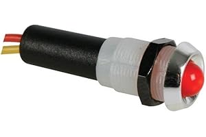 Perel 139223 Lampe de signal LED, 24 V, boîtier ABS chromé, rouge