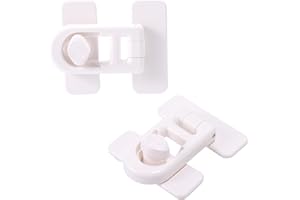 Lyreh 2pcs Baby Toilet Locks, Plastic Universal One-Handed Operation Toilet Lid Safety Lock for Baby Toddler Child Providing Invisible Protection Easy Installation No Tools Needed(White)