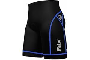 FDX Cycling Shorts Men's - Anti-Bac Foam Padding Bike Ridest Shorts - Breathable, Quick Dry Bicycle Tights, Hi-Viz Reflective Detailing Outdoor Half Pants - Anti-Slip Mountain Biking