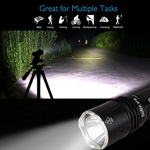Sofirn SF 36 Taschenlampe, Hochleistungs taschenlampe mit 1100 Lumen Praktische LED Taschenlampe SuperHell Cree LED XP-L2 V6 Handlampe IPX8 Wasserfest 5 Modi Inklusive 18650 Li-Ion Akku und Ladegerät - 2