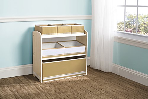 comprare on line Delta TB84572GN - Mobiletto multi-ripiano con 6 cassetti in tela, colore bianco/naturale prezzo
