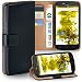Produktbild Motorola Moto C Plus Hülle Schwarz mit Karten-Fach [OneFlow 360° Book Klapp-Hülle] Handytasche Kunst-Leder Handyhülle für Motorola Moto C Plus Case Flip Cover Schutzhülle Tasche