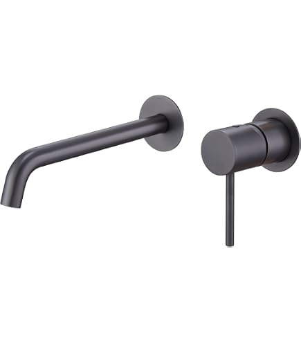 Imex Duschset LINE In Black Gun Metal - Einhebelmischer, 25 Cm Rundbrause, Inkl. Schlauch & Halterung