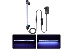 VARMHUS Eclairage Aquarium LED, étanche à l'eau LED Poisson Dragon Lumière D'éclairage (Expédié d'Allemagne) (Bleu & Blanc, 28cm)