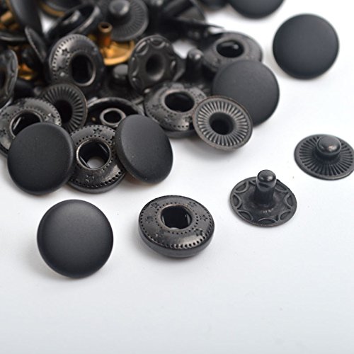 Schwarz Matt 10 mm 30 Sets Metall Druckknöpfe Druckknöpfe Druckknöpfe Kit Nähen Knöpfe mit Tools für Kleidung und Zubehör – Druckknöpfe für ein Sichere Schließung zu Jacken, Jeans, Taschen, Gurte und andere nähprojekte – Popper für Kleidung Repair - 3