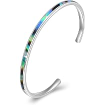 WINNICACA Opal Armreif Sterling Silber – Verstellbare Manschette Mit Feueropal, 65,6 Mm