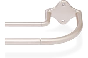 Amazon Basics Bastone per tenda doppio, estensibile, per interni, con asta curva, da 122 a 224 cm, nichel