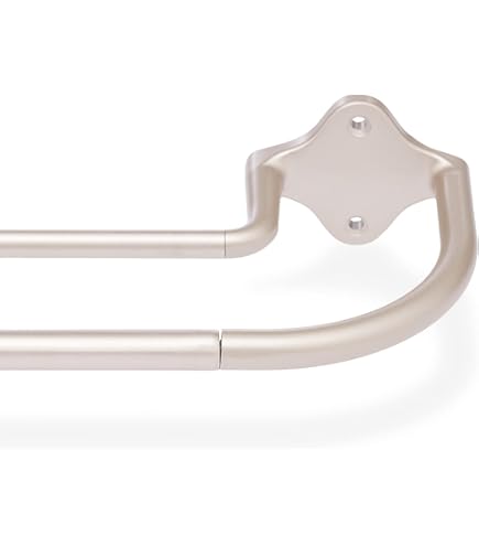 VERDELOOK Bastone Per Tende Atene: Eleganza Metallizzata Grigio Chiaro, Regolabile 120-210 Cm