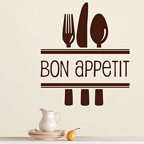 DECOR Kafe Decal Style Kitchen Bon Appetit Wall Sticker Wall Poster (PVC Vinyl, 33 X 38 CM)