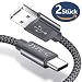 Produktbild JSAUX USB C Kabel auf USB [2M 2 Stück] Nylon Typ C Ladekabel für Samsung Galaxy S9 S8 Plus,Note 8,A8 A7 A5 A3 2017,Google Pixel,Nexus 5 X 6P,LG G6 G5 V30 V20,HTC 10 U11,Sony Xperia XZ Xa1,Lumia 950XL