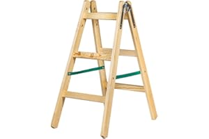 Systafex® Leiter Doppelstufenleiter Malerleiter Elektrikerleiter Stehleiter Holzleiter (3 Stufen) 95cm