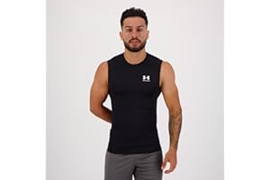 Under Armour Mężczyźni Heatgear Bezrękawnik Sportowy, Biały/Czarny, M