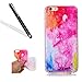 Produktbild iPhone 5S Schutzhülle,iPhone SE Handyhülle,Leeook Ultra Dünn Schlank Kratzfest Tpu Bumper Hülle Cool Bunt Marmor Marble Muster Weiche Silikon Slim Flexibel Tasche Etui Cover für Apple iPhone 5S/SE/5 + 1 x Schwarz Eingabestift-Bunt Marmor