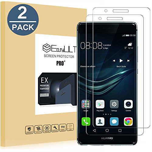 EasyULT  2 Pack  Protector de Pantalla Huawei P9 Lite  Protector de Pantalla de Cristal Vidrio Templado para Huawei P9 Lite Transparente Dureza de Grado 9H  Espesor 0 26 mm  2 5D Round Edge 