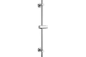 Görbach Shower Set Shower Rail with Shower Head Holder Stainless Steel Shower Rail 70 cm Shower Wall Rail with Variable Wall Fixings for Variable Adaptation to Existing Drill Holes Chrome