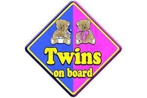 JUST THE OCCASION TED Twins BOY & Girl Non Personalised Novelty Baby on Board car Sign