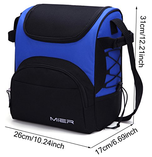 MIER Große Kühltasche XL Isoliertasche Thermotasche Lunchtasche Picknicktasche mit Flaschenhalter, Tragesystem mit verstellbarem Schultergurt, Blau - 3