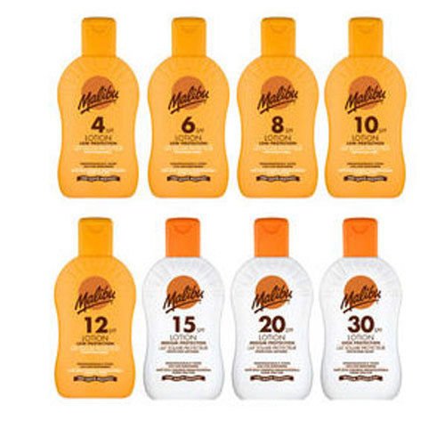Malibu Sun Lotion Cream Protection 200ML Bottles - 20 Different SPF Factors To Choose From - (1 x 200ML BOTTLE, SPF 4 LOTION)