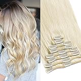 8 Stück 18 Clips: - Diese Haarverlängerung können innerhalb von Minuten getragen oder entfernt werden und sind unsichtbar, hygienisch, wiederverwendbar, wird Ihrem Haar keinen Schaden zufügen.