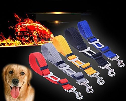 6 Packs Adjustable Pet Dog Cat Car Seat Belt Safety Heavy Duty &amp; Elastic &amp; Durable Seat Belt Leads Vehicle Seatbelt Harness