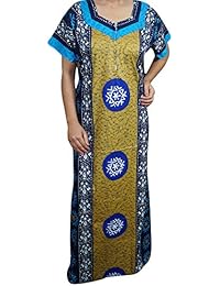 INDIATRENDZS Women Cotton Maxi Batik Printed Nightwear Nighty 44"