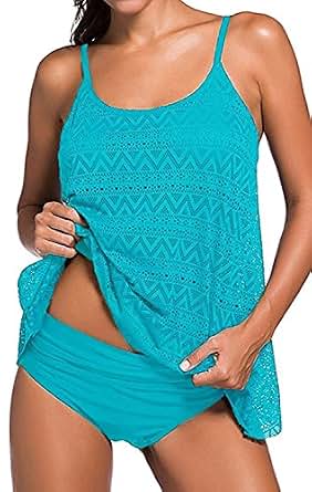 IHCEMIH Maillot De Bain Pour Femme Tankinis Ensembles Blouson