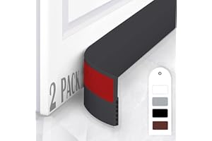 HIZH 2 pezzi Guarnizione Per Porta in Gomma Autoadesiva,Guarnizione Inferiore Antivento Antipolvere Insonorizzata, Nero