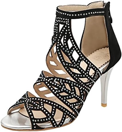 Atyche Women's High Heels Mary Janes Latin Dance Court Shoes Ankle Strap Open Toe Sandals Summer Pumps