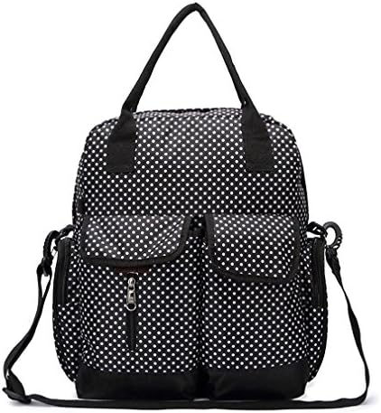 Multifunction Polka Dots Baby Boom Backpack Diaper Bag (Black)