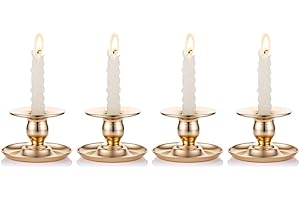 Nuptio Soporte para Candelabro Portavelas Cónico Metálico de 4 Piezas, Centros de Mesa de Comedor, 6.4cm Altura. Regalo Ideal para Bodas, Fiesta, Reki, Meditación