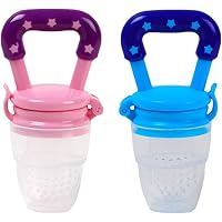 Baby Fresh Fruit Feeder/Food Feeder Pacifier, BPA Free Food-Grade Silicone Baby Teething Toys with Rattle Ring Handle Feeding