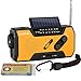 Produktbild IntiPal Multifunktion Solar Dynamo Kurbel Radio mit 2000mAh Power Bank Taschenlampe Leselampe Alarm Rettungsdecke (Orange)