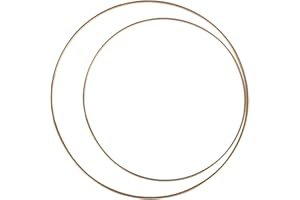 QINCLING 2 PCS Metal Floral Hoop Wreath, Metal Ring Hoops Macrame Gold Hoop Rings Dream Catcher Hoops Wedding Wreath Ring Metal Craft Rings Metal Macrame Rings Wall Hanging Craft for Craft and Dream Catcher